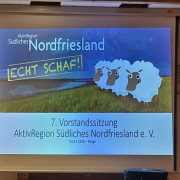 Leinwand auf der Vorstandssitzung