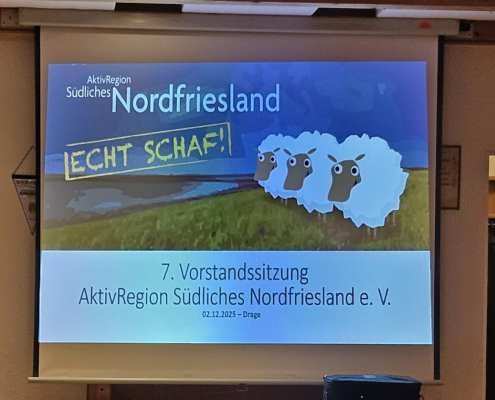 Leinwand auf der Vorstandssitzung